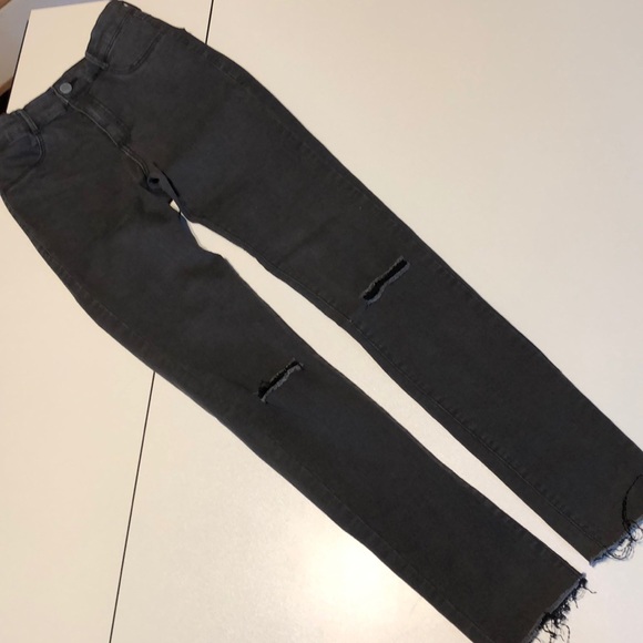 Zara Denim - Dark Gray Light Black Zara Skinny Jeans Ripped 4